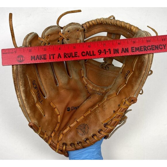 VTG DAMAX-PRO 600 EZ-Catch Pocket Top Grain Leather SOFTBALL GLOVE LHT *Read* - Picture 3 of 10